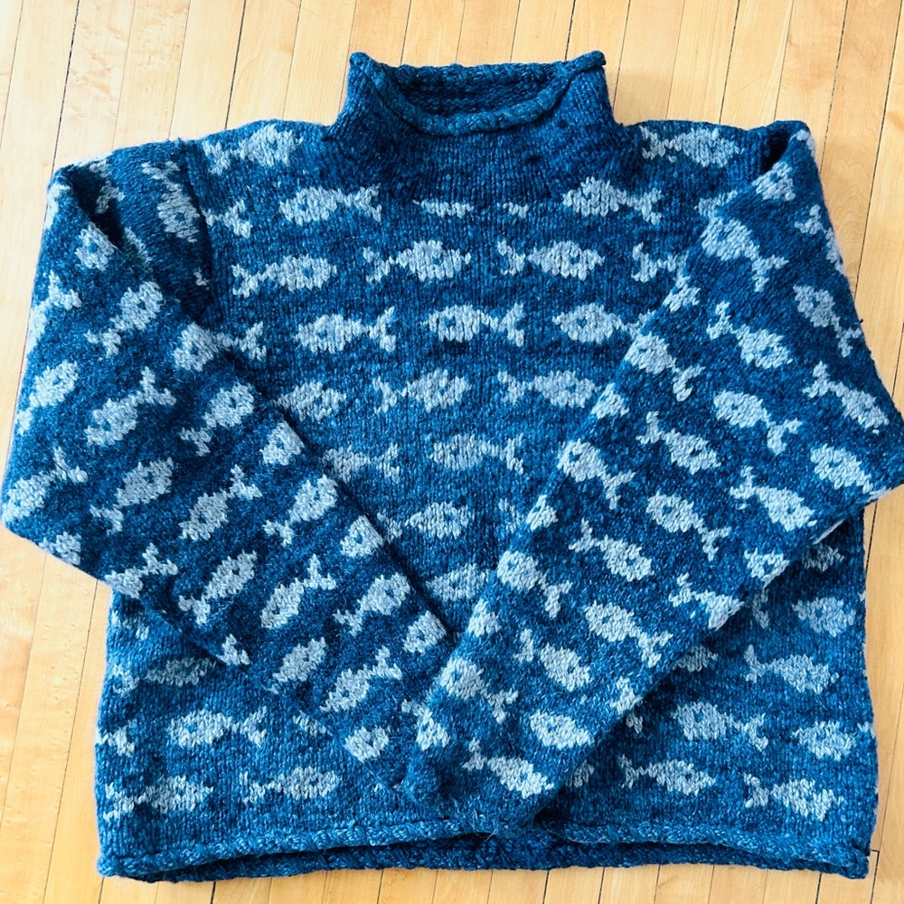 Vintage 1990 Amano Wool Fish Sweater